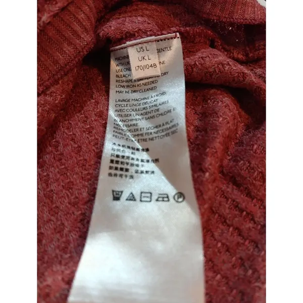 Free People Leo Henley Lg Oversized Long Sleeve Tunic Light Red Vintage... - Image 11