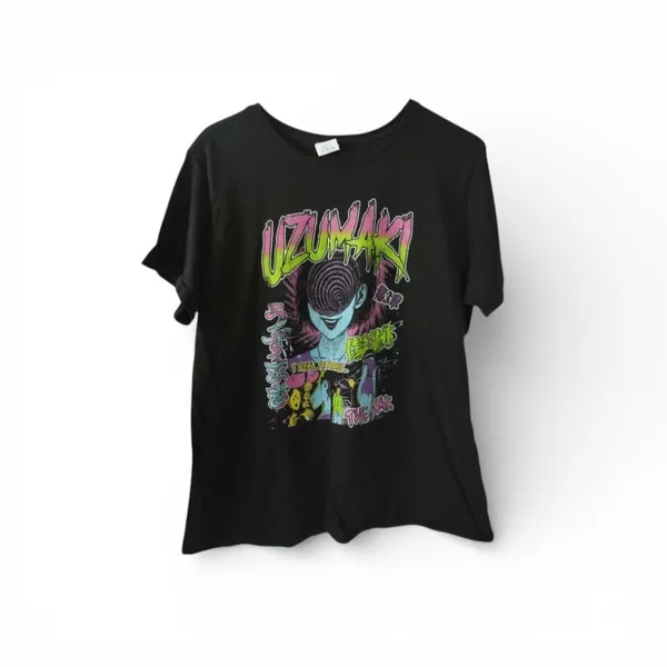 Uzumaki Graphic T-Shirt Women’s XL Black Anime Manga Horror Tee - Image 2