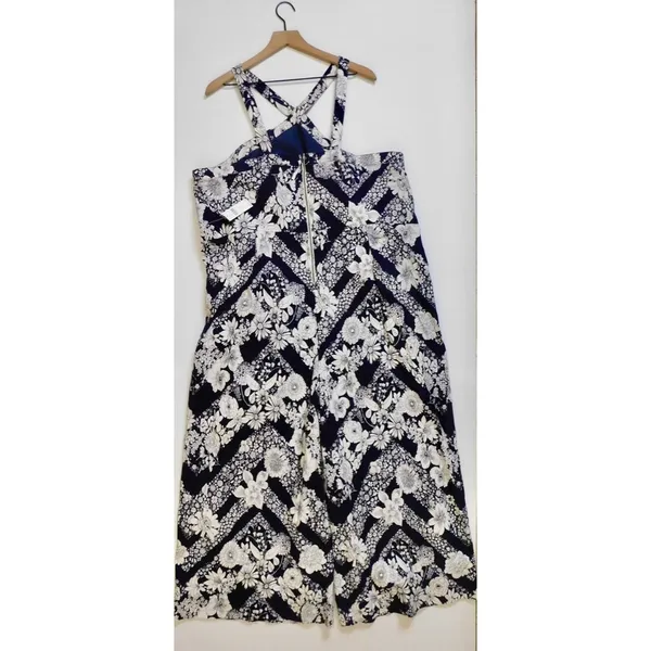 NWT!! Anthropologie MAEVE Magda Halter Jumpsuit Retro Floral Wide Legs Size 24W‎ - Image 7