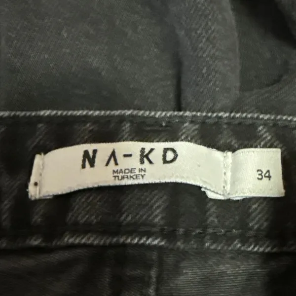 NA-KD Women's Black High Waisted Straight Wide Leg Casual Denim Jeans Size 34 - Image 4