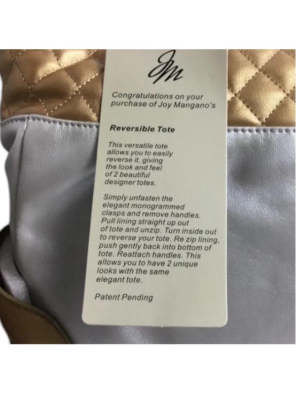 Joy Mangano Reversible Tote Bag One Size Silver and Gold - Image 2