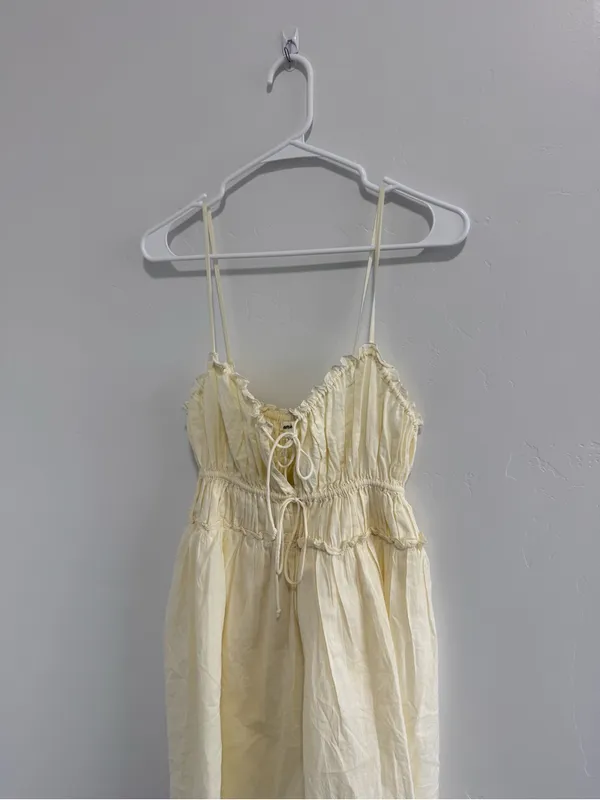 NWT aerie yellow cotton milkmaid sundress - Image 5
