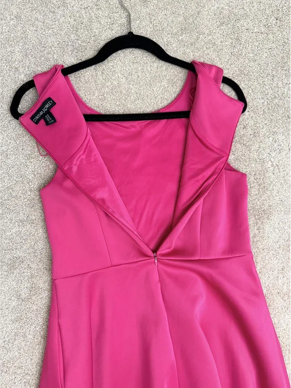 Cynthia Rowley Women's Size 10 Hot Pink Fit & Flare Laser Cut Eyelet Hem Dress - Image 8