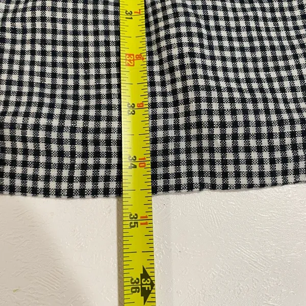 Quince Gingham Check Sleeveless Babydoll Dress Size S Black White Cottagecore - Image 11