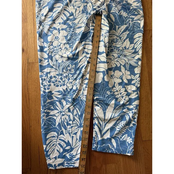 J.McLaughlin Pants Catalina Cloth Floral Pull‎ On Blue White Size L - Image 7
