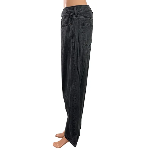 Abercrombie & Fitch Ultra Loose Low Rise Black Baggy Wide Denim Jeans Pants 28 - Image 2