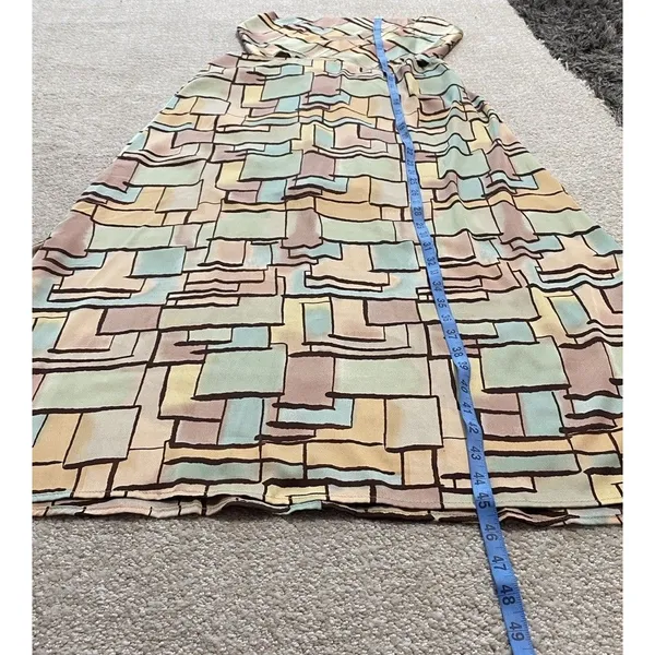 12th Tribe Geometric Strappy Midi Dress Multicolor Sweetheart Size L - Image 8