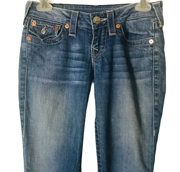 True Religion Straight Leg Blue Jeans - Image 3