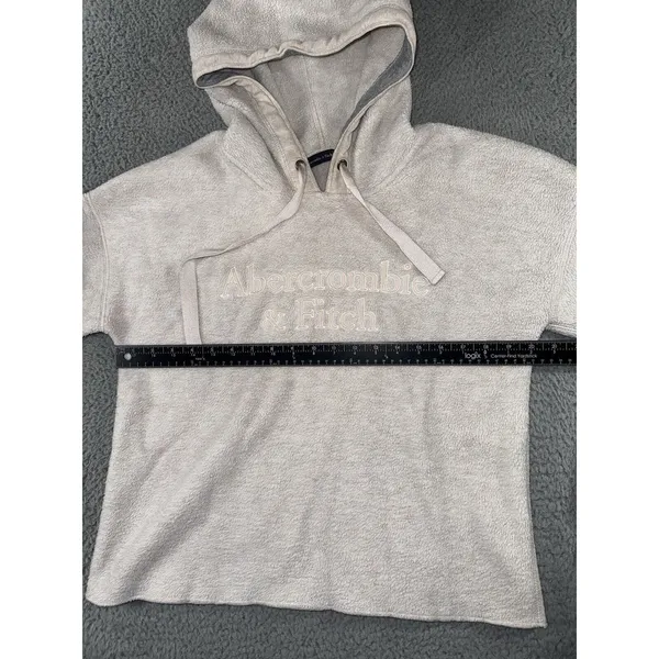 Abercrombie &‎ Fitch Hoodie Women Medium Sherpa Fleece Pullover - Image 4