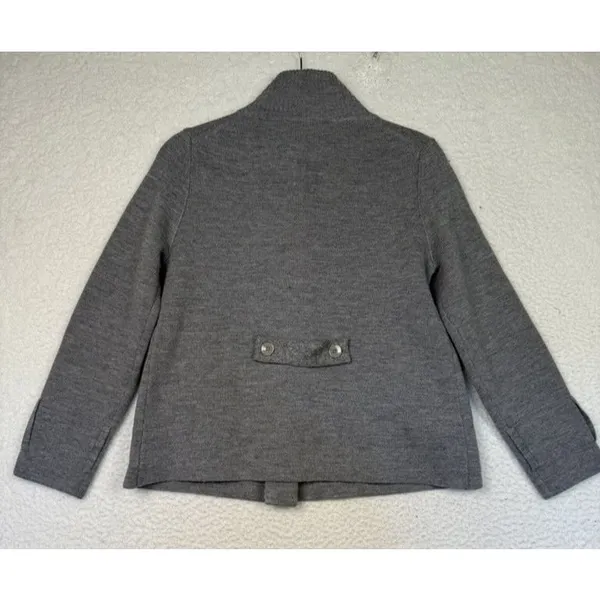 J Crew Jacket Womens Small Gray‎ Wool Double Breasted Peacoat Button Closure Gray - Image 2