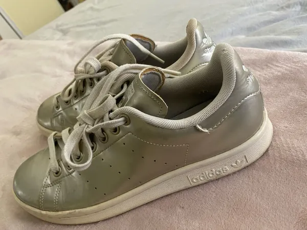 adidas Stan Smith Sneaker Silver Metallic Women Size 8.5 - Image 4
