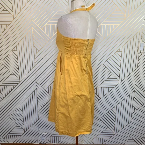 Anthropologie Floreat‎ Anchors Aweigh Dress Halter Embroidered Yellow Size 4 - Image 5