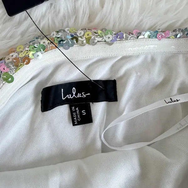 Lulus Multi-Colored Sequin Strapless Mini Dress - Image 4