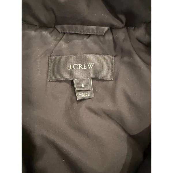 J.Crew Black Full Zip Quilted Vest Flap Front Pockets Women's Small Preppy - Image 8