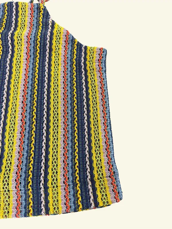Madewell Texture & Thread Striped Tie Strap Tank Top Size Small Boho Crochet - Image 7