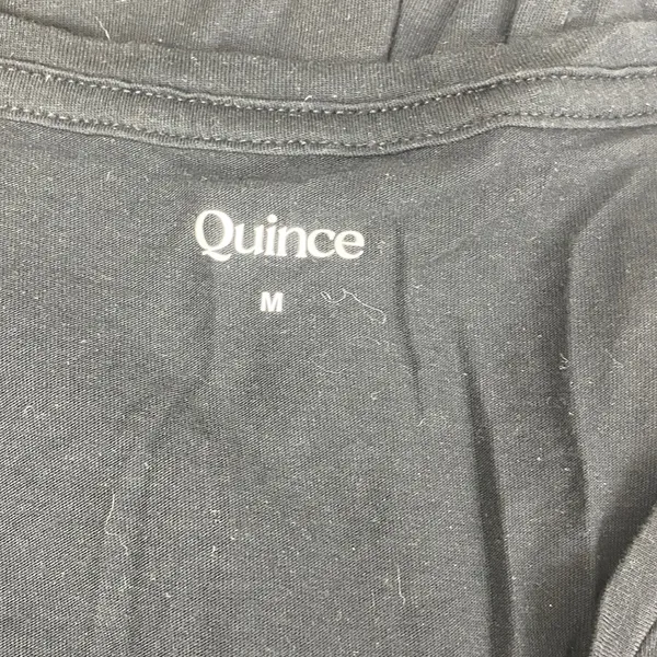 Quince Black V Neck Solid Short Sleeve Tee T Shirt Top M - Image 6