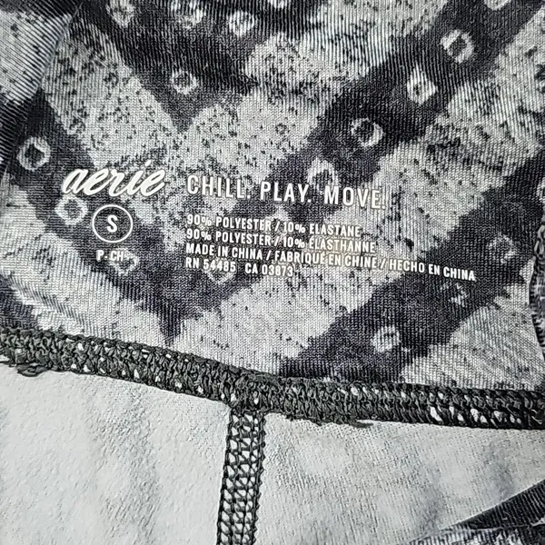 Aerie -128 Chill Play Move‎ Black Gray Geometric Pull On Compression Leggings S - Image 3