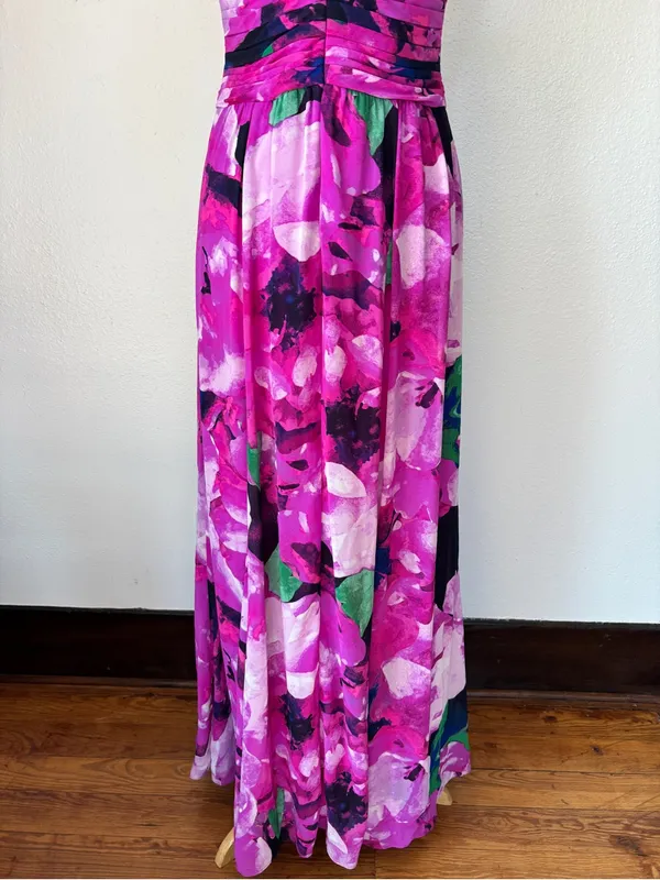 Lauren Ralph Lauren Purple Spaghetti Strap Full Length Evening Dress - Image 6