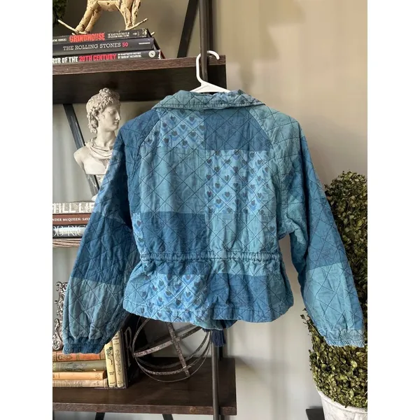 Cleobella Quilted Patchwork Lightweight Jacket Indigo Womens Size Small - Image 11