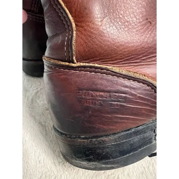 Santa Fe Boot Company Women's 7.5 Brown Leather Lace-Up Western Boots Vintage - Image 3