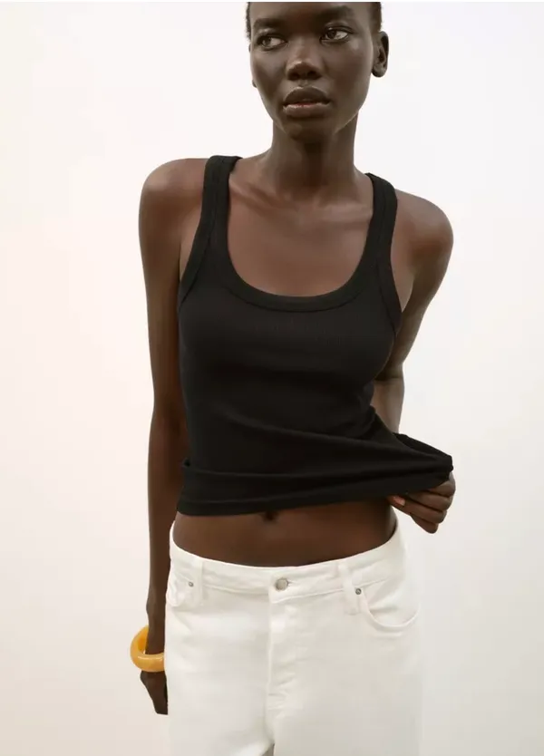ZARA Black Ribbed Tank - Image 6