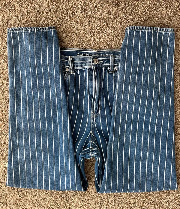 American Eagle Pinstripe Mom Jeans - Image 8