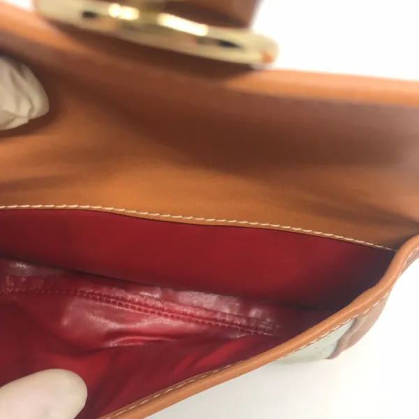 Dooney & Bourke Olive Green Brown Leather Wristlet - Image 4