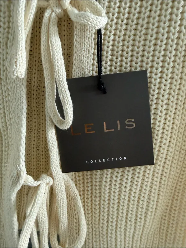 Le Lis Shellie Cream Tie Cardi Top - Image 3