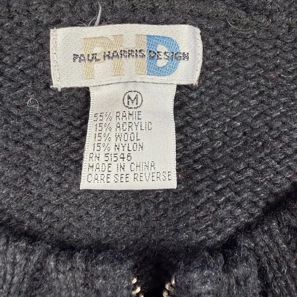 Womens Sweaters Cardigan Medium Wool‎ Blend Paul Harris Design Red Fair Isle Zip - Image 5