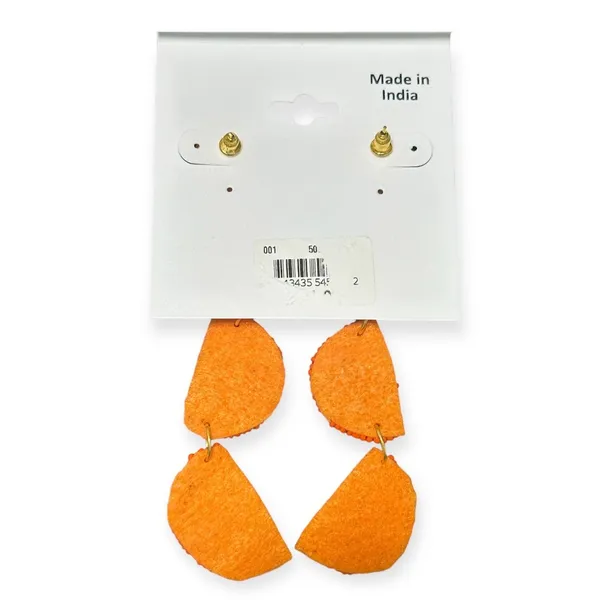 Boutique Handmade Orange Slices Beaded Earrings NWT - Image 3