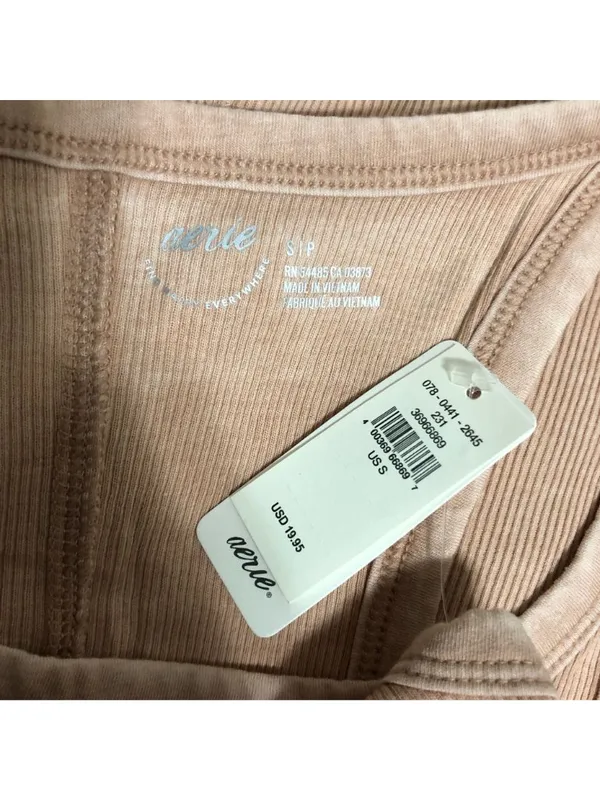 Aerie Womens Ribbed Tank Top Peach Pink Size S - Image 3
