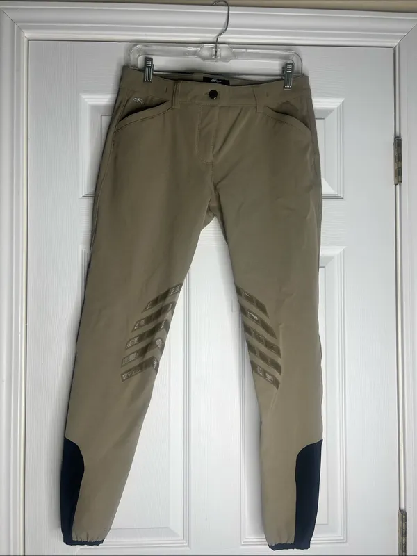 Equestrian Breeches with Silicone Knee Grip tan women’s breeches - Image 2