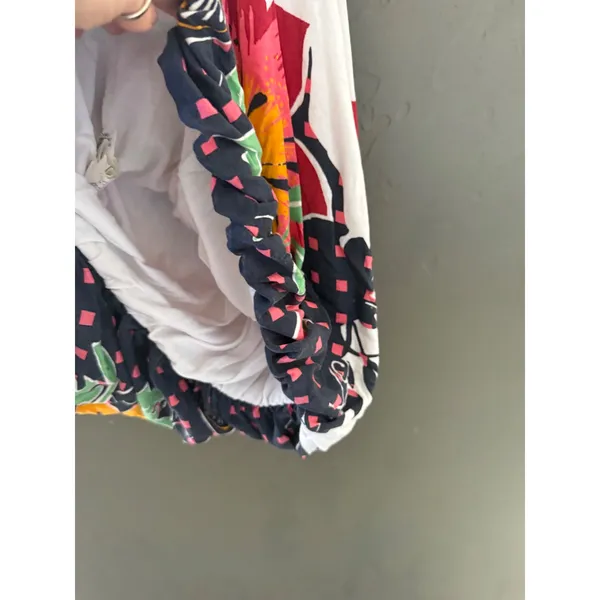 Colcci Brazil Y2k Vintage Medium‎ Floral Bubble Hem Top Tropical Beach Going Out - Image 4