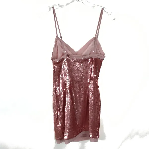 NWT Womens Size XS Revolve NBD Pink Full Sequin Sleeveless Tunic Top - Image 3