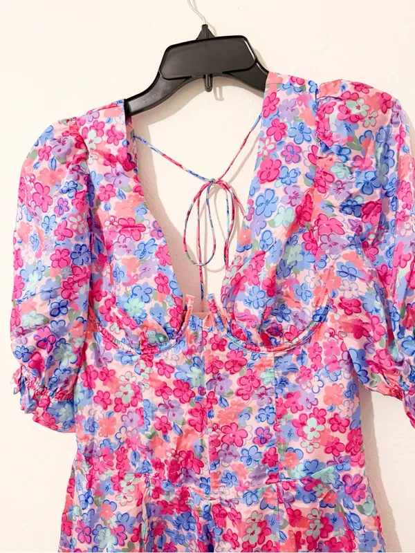 NWT FOR LOVE & LEMONS X Free People Angie Puff Sleeve Mini Dress Size Medium M - Image 3