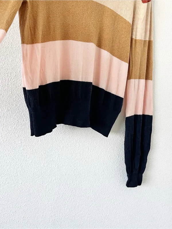 Birds of Paradis by Trovata Cashmere Blend Colorblock Striped Sweater - Image 5
