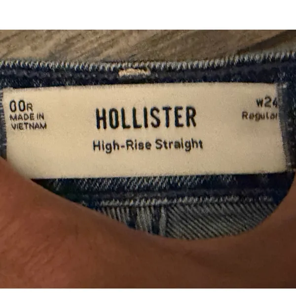 Hollister High-Rise Straight Leg Jeans Mid Rise 24/00 (24x29) Stretch Whiskering - Image 4