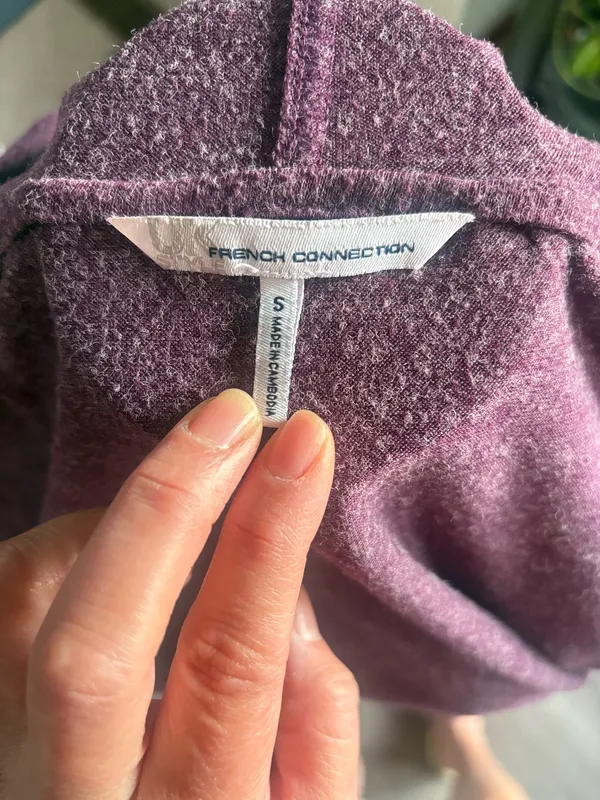 French Connection Purple Open Front Cardigan - Image 2