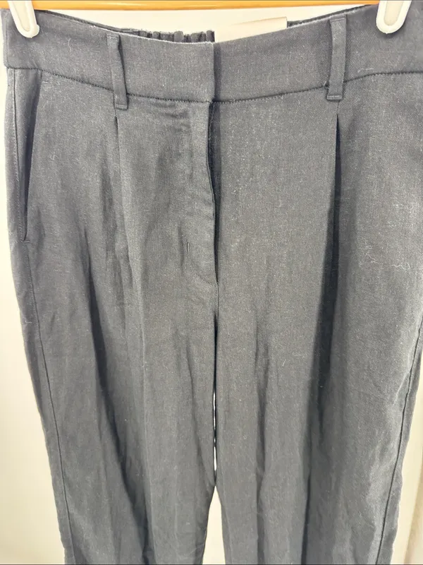 Old Navy Black Extra High-Rise Full Length Pants linen blend M new neutral - Image 4