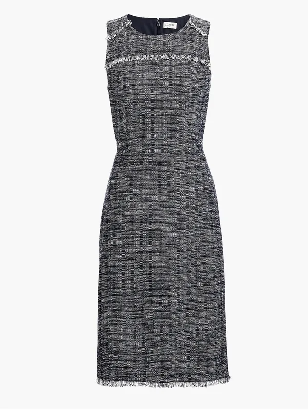 J. Crew Tweed Fringe Sheath Dress Size 4 - Image 9