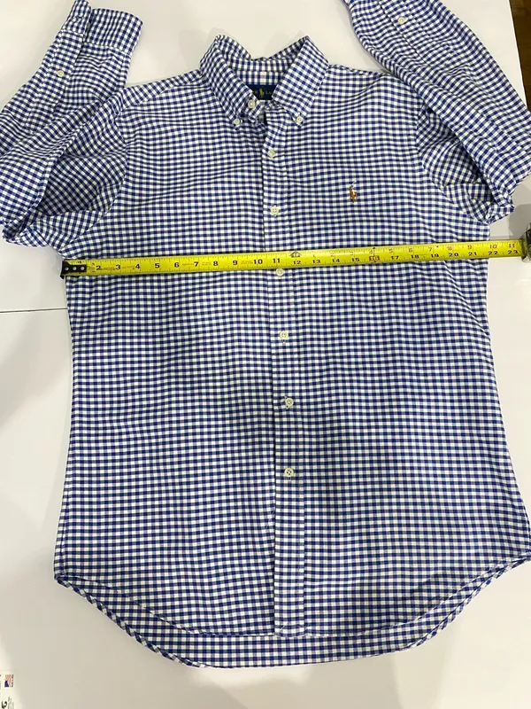 Ralph Lauren Blue Gingham Button-Down Shirt - Image 6