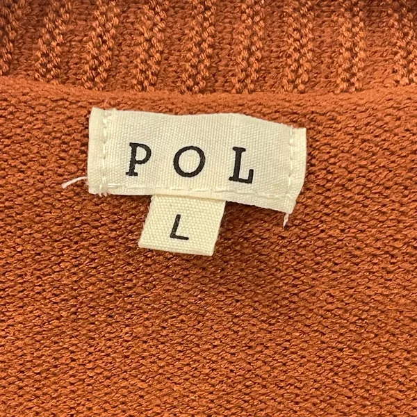 POL Oversized Boho Cardigan Sweater in Burnt Orange/Rust, Size Large - Image 4