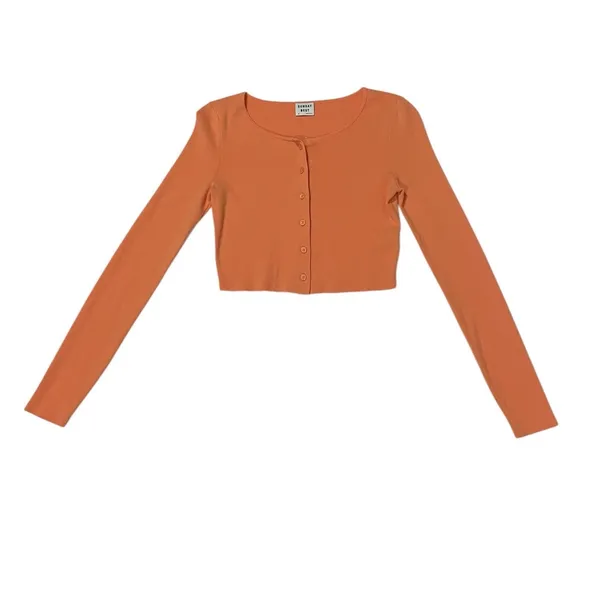 ARITZIA Sunday Best Izzy Cropped Button Up Cardigan - Orange - XS - Image 5