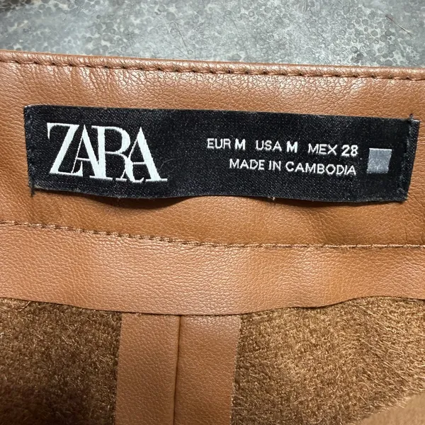 Zara women’s Tan pleather Pants - Image 2