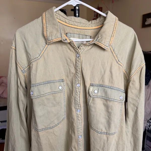 We the Free Westward Bound Shirt Bleached And Tinted Size‎ XL Free People Rust - Image 9