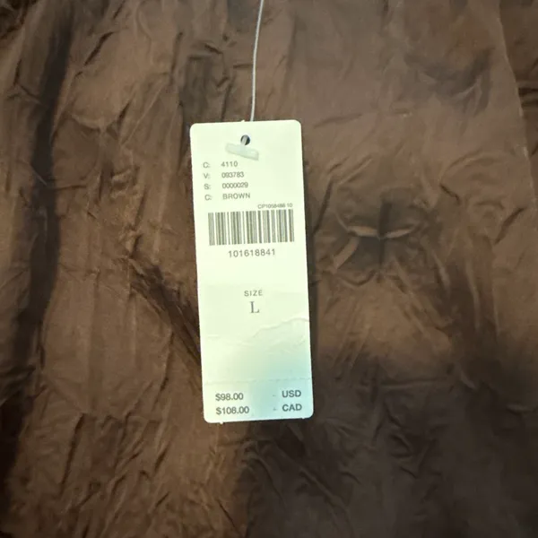 Anthropology Brown Poly Halter Top Size Large - Image 3