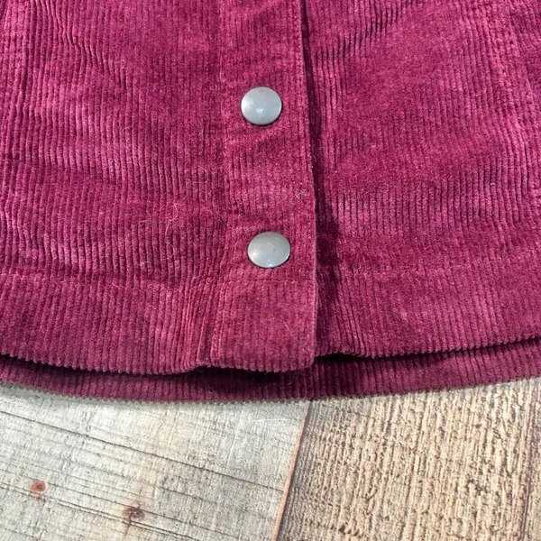 Brandy Melville Burgundy Corduroy Button Mini Skirt Medium Dark Academia NWT - Image 3