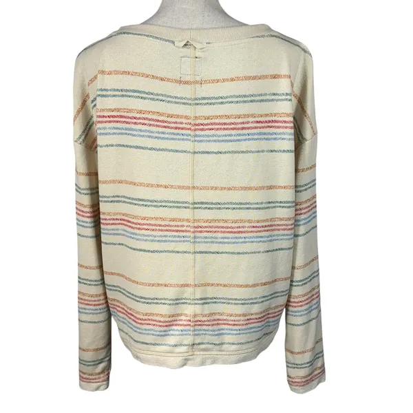 PrAna Medium Cozy Up Suncation Top Striped Long Sleeves Stretch Boat Neck Pocket - Image 4