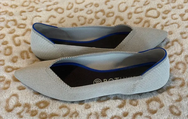 Rothy's The Point Women's White Gray Kint Ballet Casual Flats Slip On Size: 9.5 - Image 5