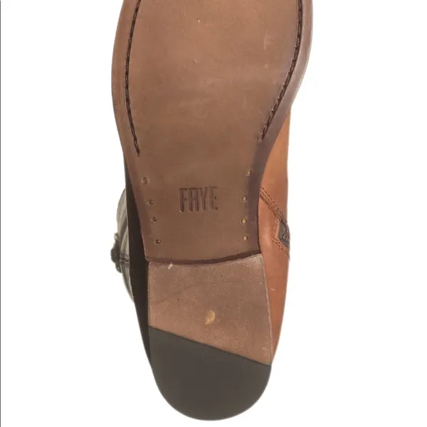Frye Melissa Button Inside Zip Leather Boot COGNAC/BROWN Color NEW - Image 11